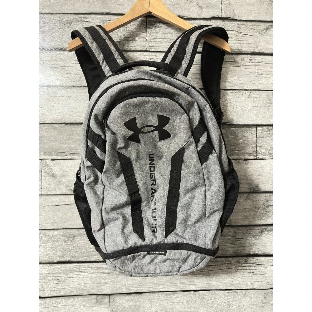Under Armour Hustle 5.0 Gray and Black Backpack